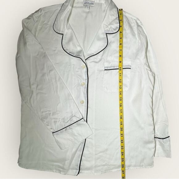 NWT | Ettitude | Sateen Long Sleeve PJ Shirt | Cloud | Large - Picture 16 of 16